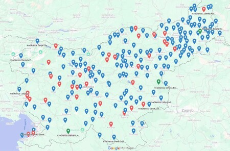 Zemljevid Slovenska kvačkarska pot